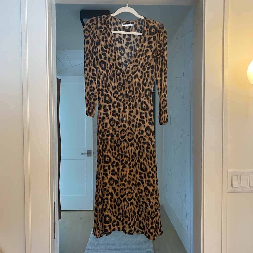 Reformation midi leopard print dress Size 2